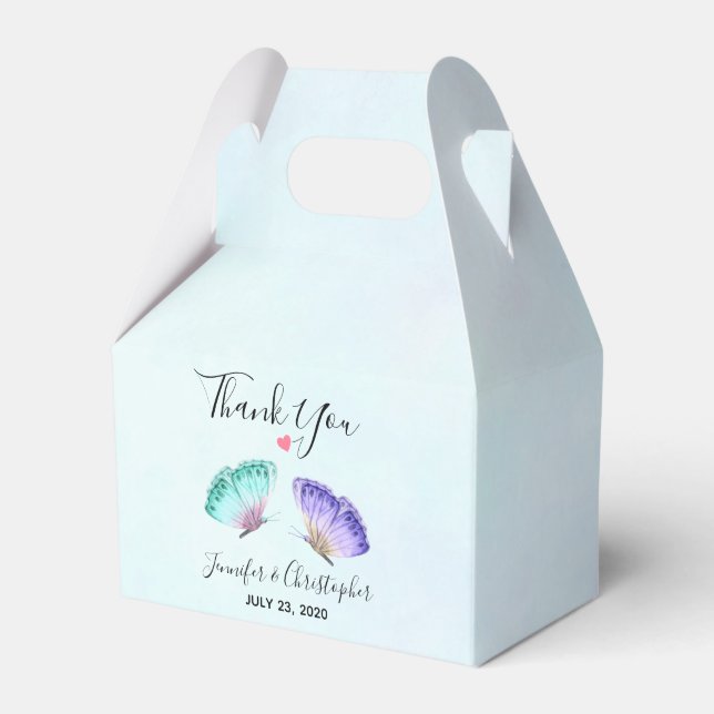 Ballotins Élégant Mariage de papillon aquarelle Duo (Verso)