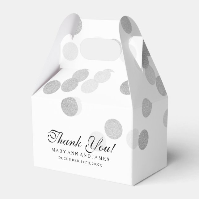 Ballotins Elégant Mariage Faux Parties scintillant Argent Fo (Verso)