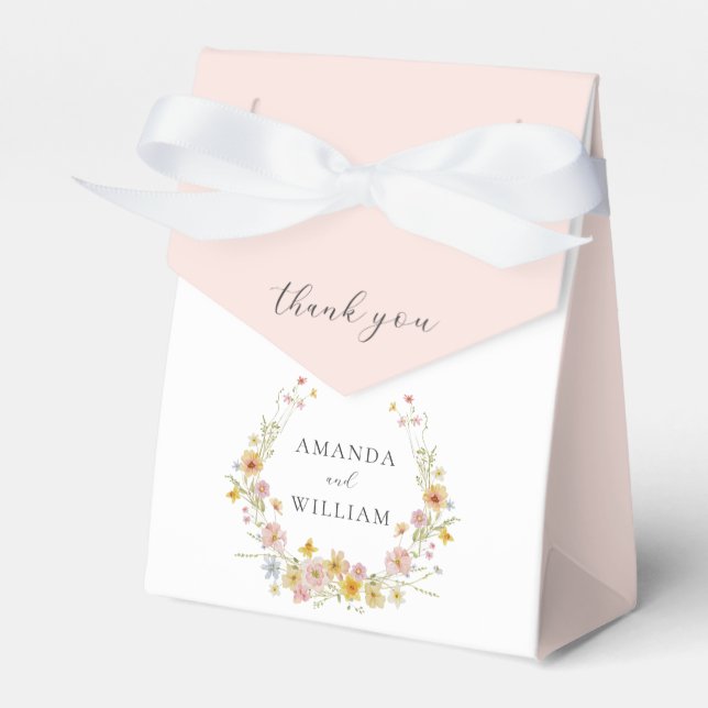 Ballotins Élégant Mariage Fleur sauvage rose Bow (Verso)