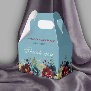 Ballotins Élégant mariage floral bleu poussiéreux marine bor