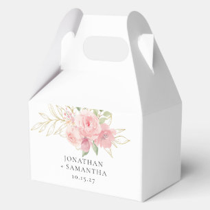 Ballotins Élégant mariage floral doré aquarelle rose rose