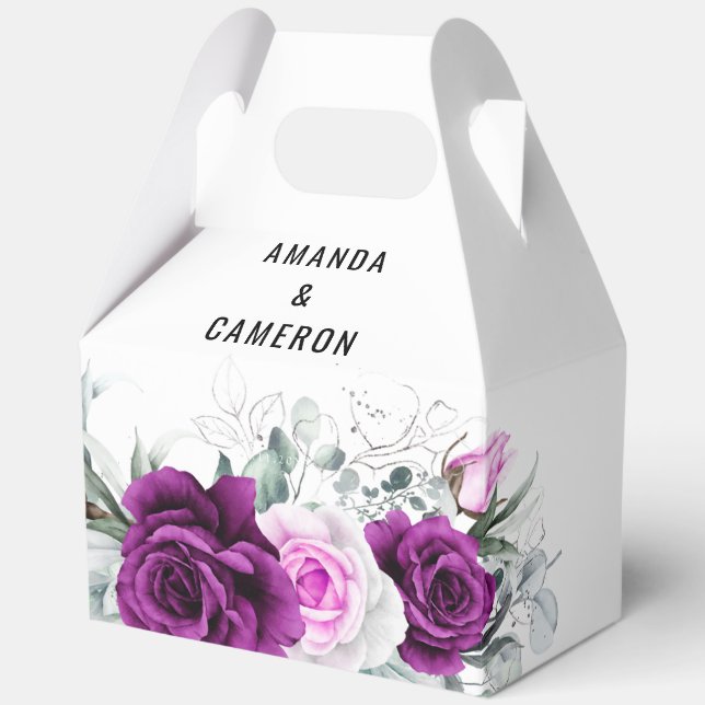 Ballotins Élégant Mariage géométrique violet rustique (Recto)