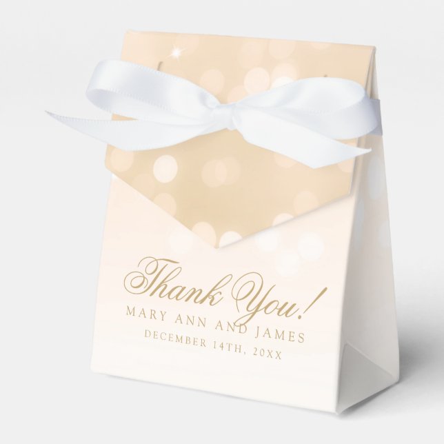 Ballotins Élégant Mariage Gold Bokeh Éclairage (Verso)