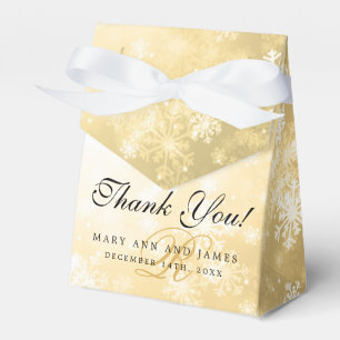 Ballotins Elégant mariage Monogram Gold Winter Wonderland