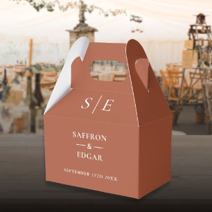 Ballotins Élégant Mariage Monogramme en terre cuite