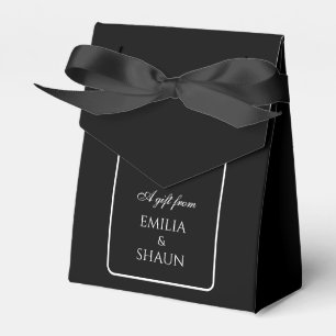 Ballotins Elégant mariage noir Favor Boxes avec Bow