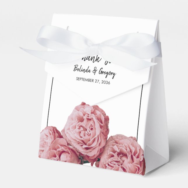 Ballotins Élégant Mariage rose Roses (Verso)