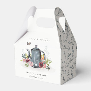 Ballotins Élégant mignon Rose joyeux Mariage de théière flor