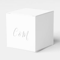 Élégant Monogramme Argent Boîte de mariage Favor