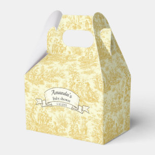 Ballotins Élégant monogramme de jouy jaune clair vintage