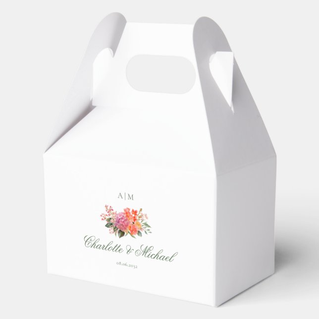Ballotins  Élégant Monogramme Floral Script Mariage (Recto)