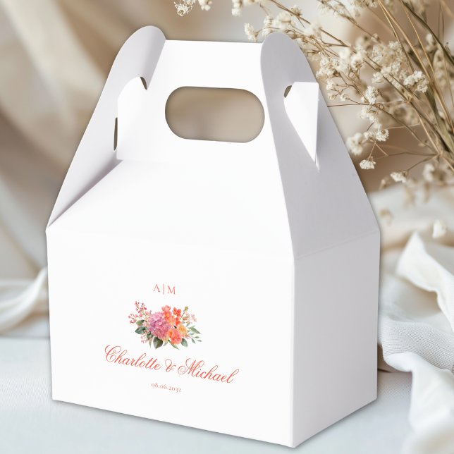 Ballotins  Élégant Monogramme Floral Script Mariage (Elegant Floral Monogram Script Wedding Favor Boxes)