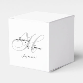 Ballotins Élégant Monogramme H | Boîtes De Faveur De Mariage