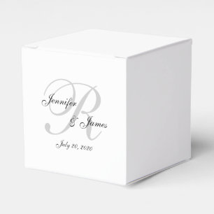 Ballotins Élégant Monogramme Mariage Faveur Boxes