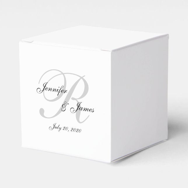 Ballotins Élégant Monogramme Mariage Faveur Boxes (Verso)