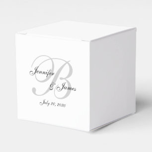 Ballotins Élégant Monogramme Mariage Faveur Boxes