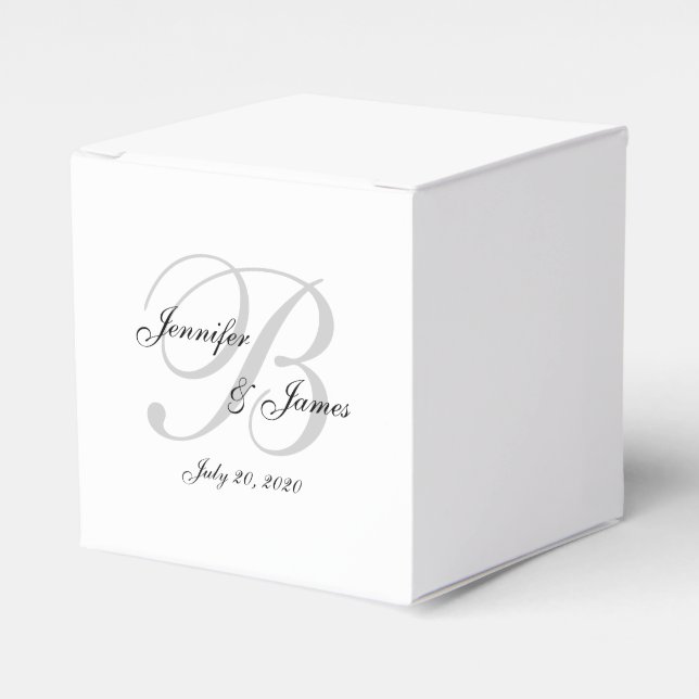 Ballotins Élégant Monogramme Mariage Faveur Boxes (Verso)