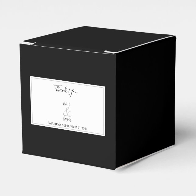 Ballotins Élégant Monogramme Mariage noir et blanc (Verso)