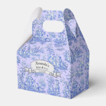 Élégant Monogramme Toile de Jouy Violet Bleu Vinta