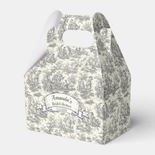 Ballotins Élégant monogramme vintage noir toile de jouy