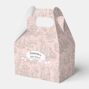 Ballotins Élégant monogramme vintage or rose toile de Jouy