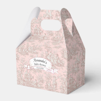 Ballotins Élégant monogramme vintage or rose toile de Jouy