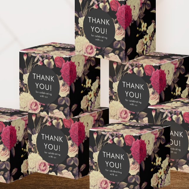 Ballotins Élégant Moody Floral Mariage Merci (Set of beautiful floral favor boxes to thank wedding guests.)