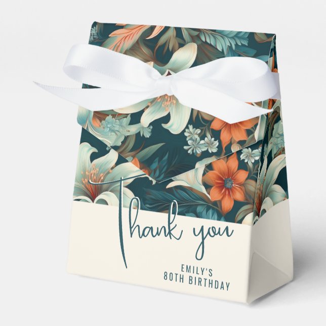 Ballotins Élégant motif floral de fleurs Anniversaire (Verso)