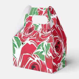 Ballotins Elégant Motif Rose Vintage - Rouge & Vert Floral