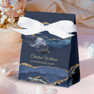 Ballotins Elegant Navy Blue & Gold Birthday Party Thank you