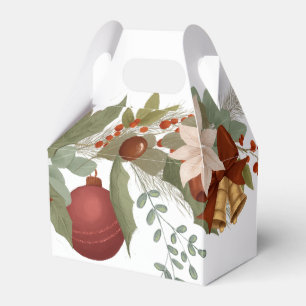 Ballotins Élégant Noël floral rouge et vert