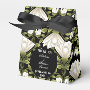 Ballotins Elégant noir & blanc Mariage floral : Calligraphie