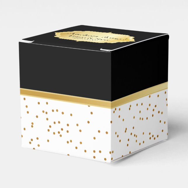 Ballotins Élégant noir et blanc avec des points de confettis (Verso)