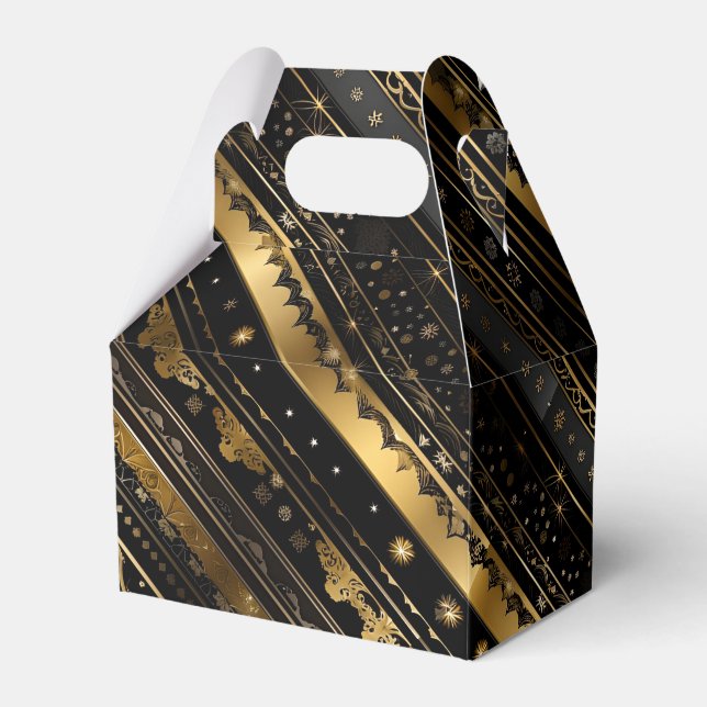 Ballotins Élégant Noir Et Or Diagonal Gratté Gable (Verso)