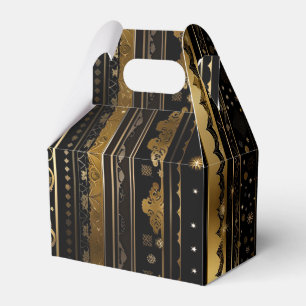 Ballotins Élégant Noir Et Or Vertical Gratté Gable