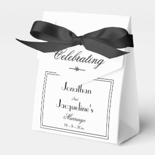 Ballotins Élégant Noms Personnalisés Blanc Mariage Favor Box