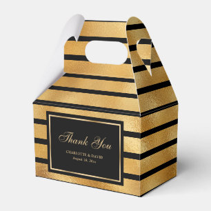 Ballotins Elégant or et noir Merci Mariage