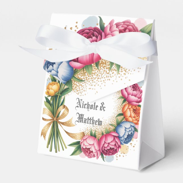 Ballotins Elégant Peony Bouquet Mariage Parties scintillant  (Verso)