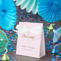 Elegant Pink Gold cross Custom Christening