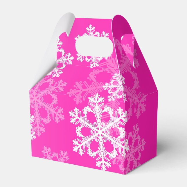 Ballotins Élégant Pink Snowflakes motif de Noël moderne (Verso)