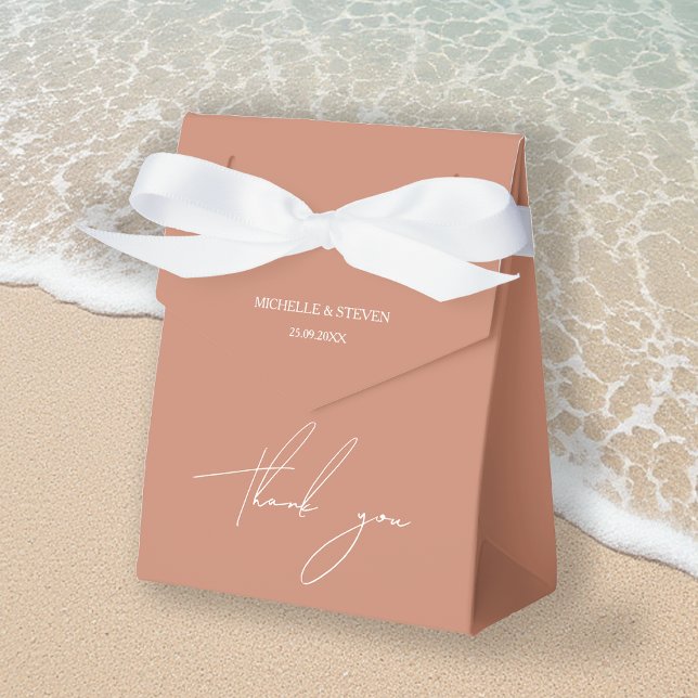 Ballotins Élégant romantique Terracotta Coral Calligraphie (Créateur téléchargé)