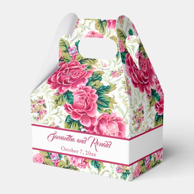 Ballotins Élégant rose, blanc, vert Roses Vintages (Verso)