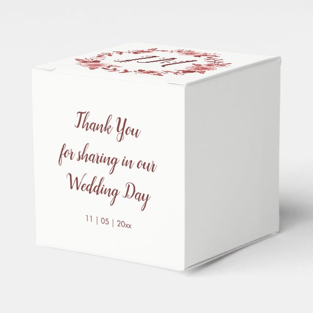 Ballotins Élégant Rose de Bourgogne Mariage de monogramme de (Verso)