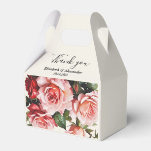 Ballotins Élégant rose et roses rouges mariage floral