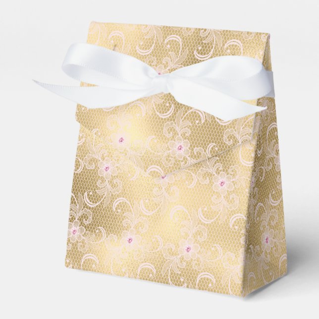 Ballotins Élégant rose gold floral dentelle Baby Shower (Verso)