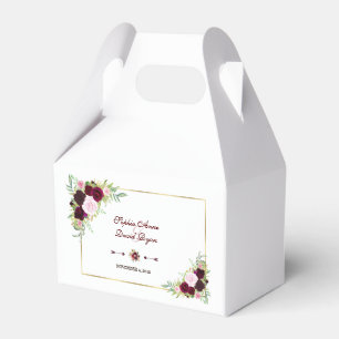 Ballotins Elégant Royal Burgundy Marsala Floral Mariage