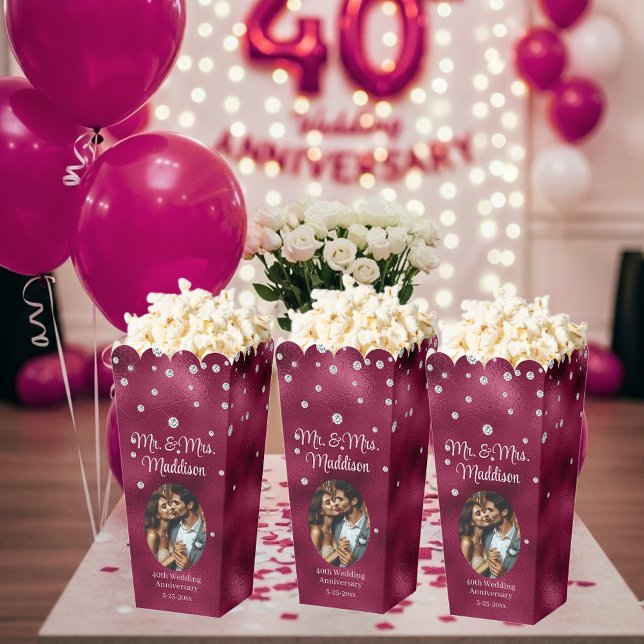 Ballotins Elégant Ruby Foil & 40e Anniversaire Popcorn (Créateur téléchargé)