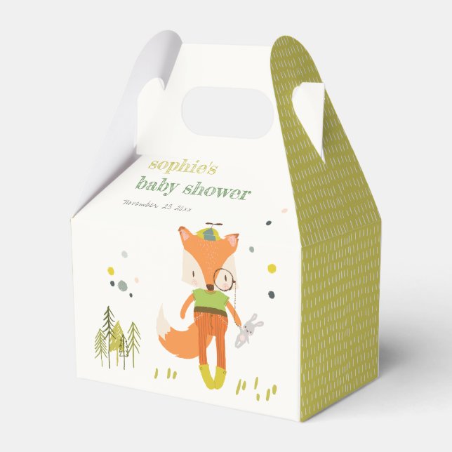 Ballotins Élégant rustique mignon Woodland Fun Fox Baby show (Arrière)