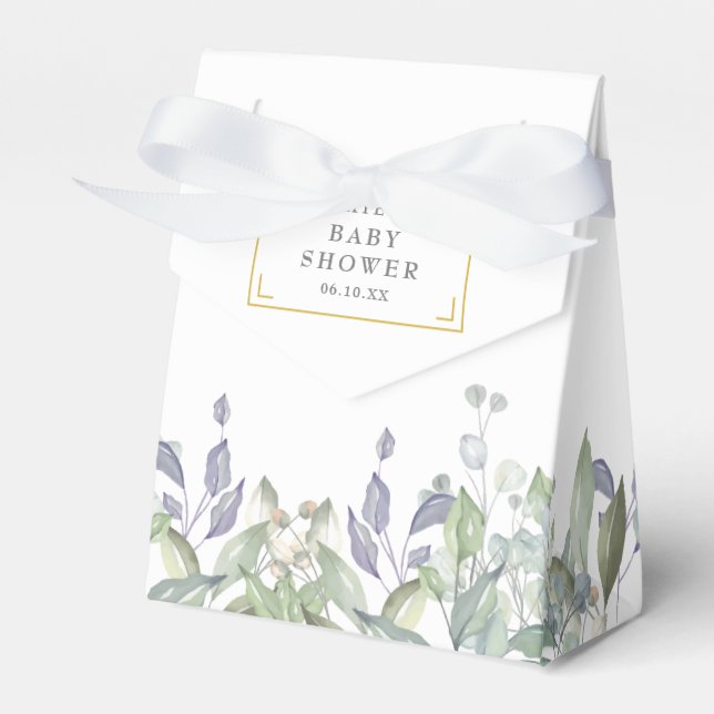 Ballotins Elégant Sage Lilac Ballotin Baby shower verdoyant (Verso)
