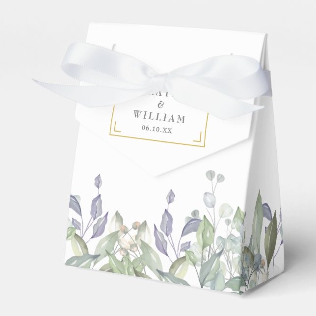 Ballotins Elégant Sage Lilac Verdure Mariage Favor Box (Verso)